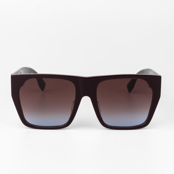 Fendi BAGUETTE Men Sunglasses Square Matte Brown Gradient Bordeaux  FE40124F 81T - Picture 3 of 12